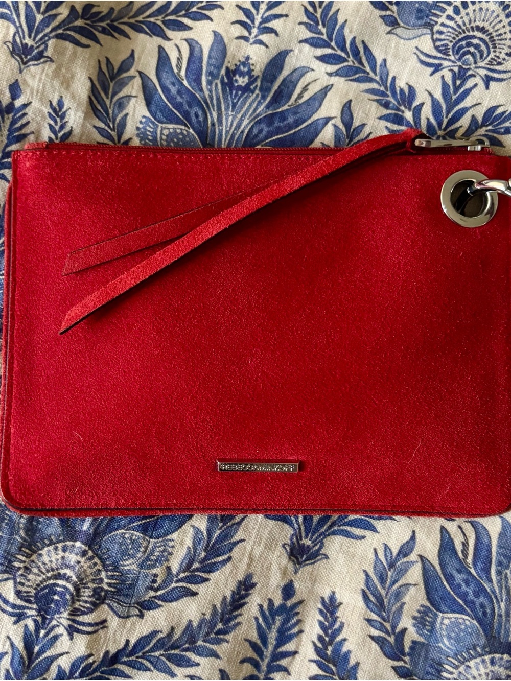 Rebecca Minkoff Red Suede Wristlet Clutch